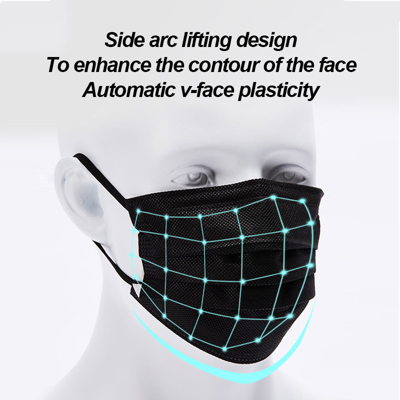 100-400pcs Masker Hitam Sekali - Surgical Mask ulasan dan harga